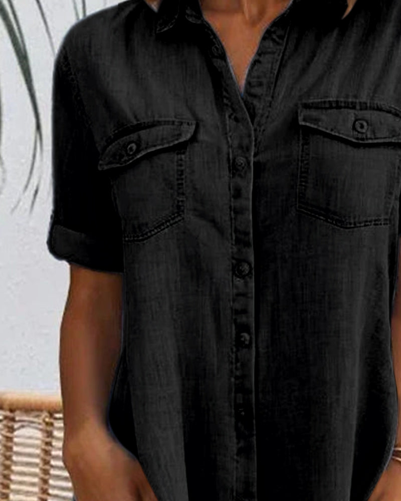 Christine™ | Robe Chemise en Denim Élégante