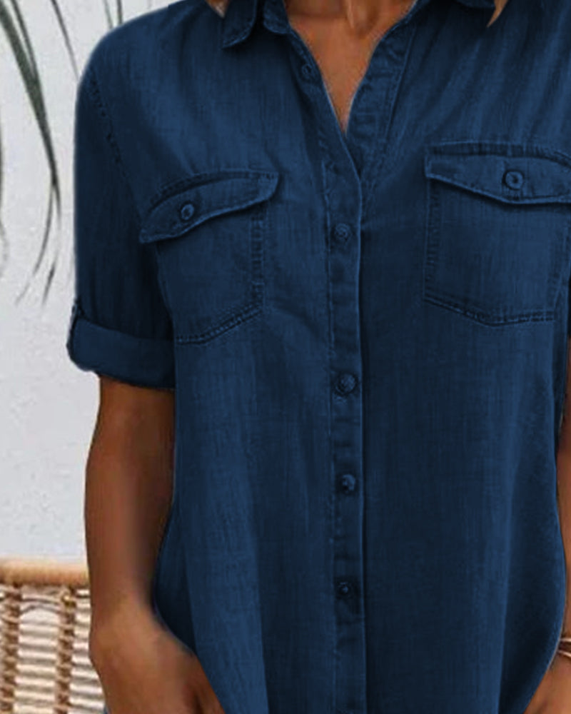 Christine™ | Robe Chemise en Denim Élégante