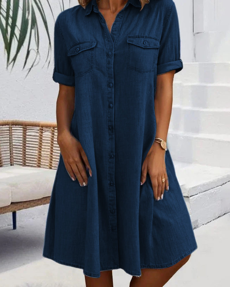 Christine™ | Robe Chemise en Denim Élégante