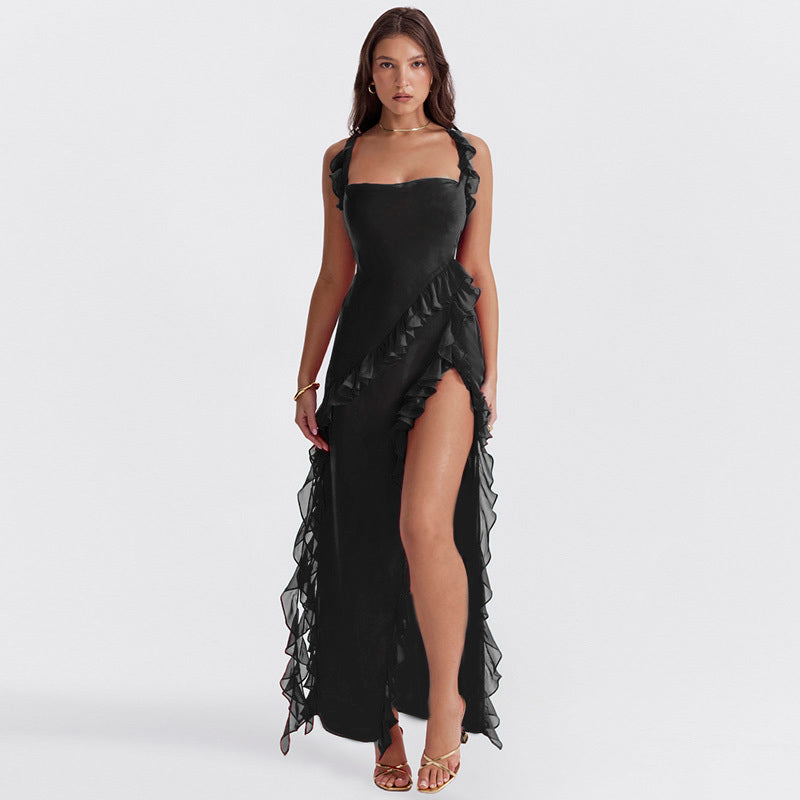 Ariella™ | Robe Longue Fendue à Volants