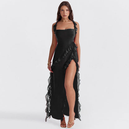 Ariella™ | Robe Longue Fendue à Volants