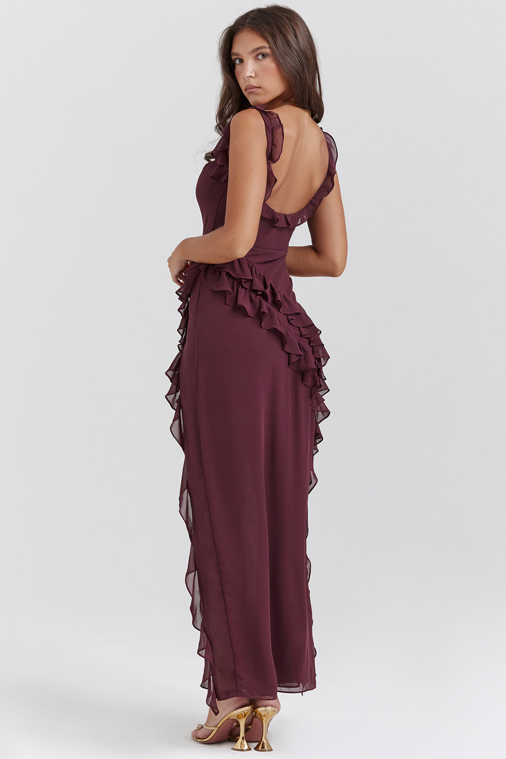 Ariella™ | Robe Longue Fendue à Volants