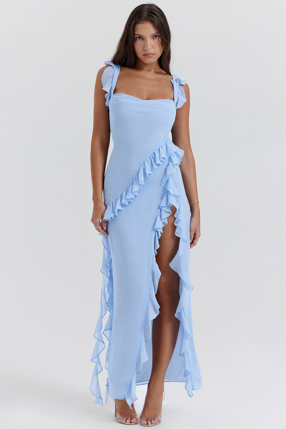Ariella™ | Robe Longue Fendue à Volants