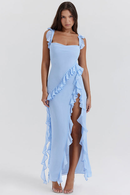 Ariella™ | Robe Longue Fendue à Volants