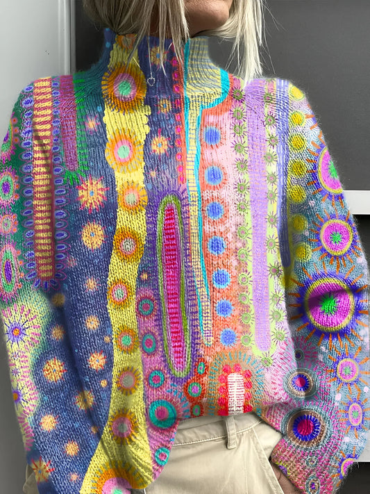 Eulalie™ | Pull col roulé tricoté coloré